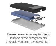 Silver Monkey Powerbank Smart 10 000 mAh 22.5W Czarny - 1481422 - zdjęcie 7